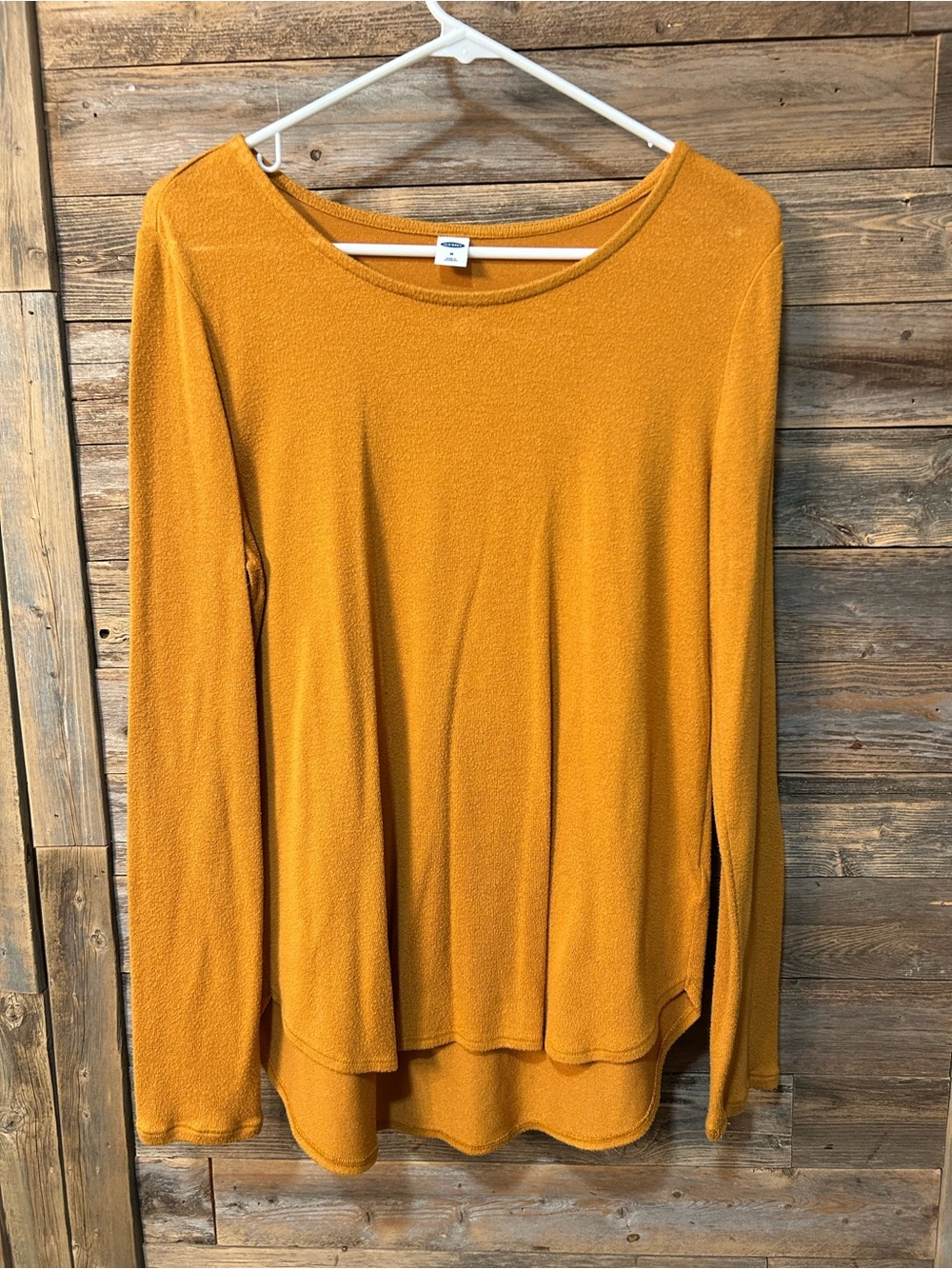 Old Navy Long Sleeve Scoop Neck Mustard Yellow Top* - size M